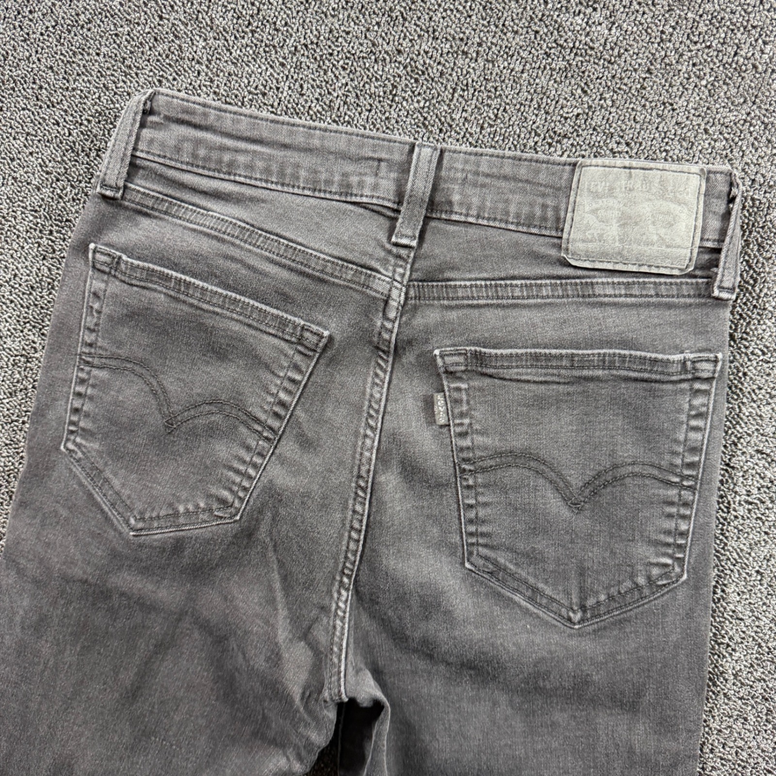 Levis 725 High Rise Bootcut Jeans Womens 29x34 Gray Stretch Denim